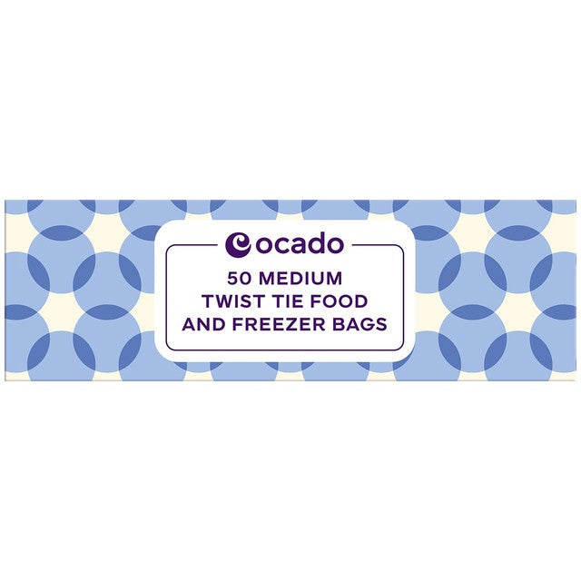 Ocado medium twist tie food and freezer bags, imported from the UK