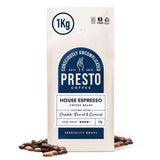 Presto House Espresso coffee beans 1kg, imported from the UK