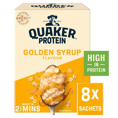 M&S Quaker High Protein Golden Syrup Porridge Sachets 8 Pack- Buy online at McGrocer