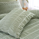 Catherine Lansfield Seersucker Sage Super King Duvet Set - British product