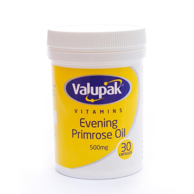 Valupak Evening Primrose Oil Capsules 500mg 30 capsules (British brand)
