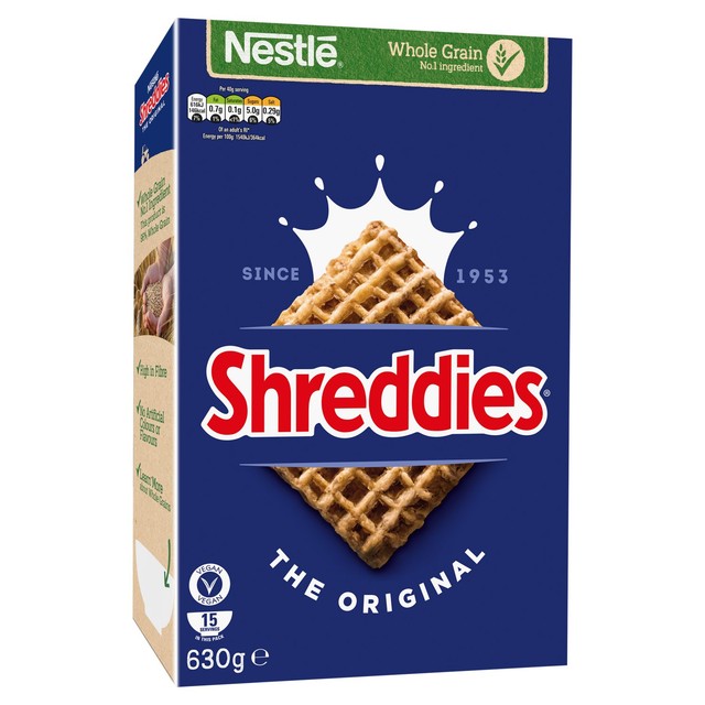 Nestle Shreddies Original malted wheats cereal 630g (British brand)