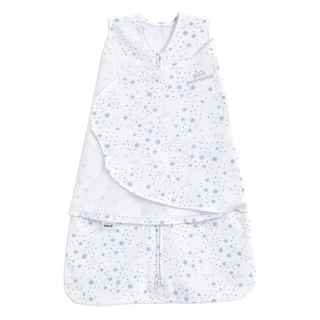 Halo SleepSack Midnight Moons Blue baby swaddle 3-6 mths, UK version