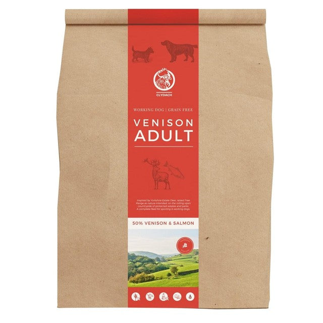 Clydach Farm grain-free venison dry dog food 5kg for adult dogs - British product