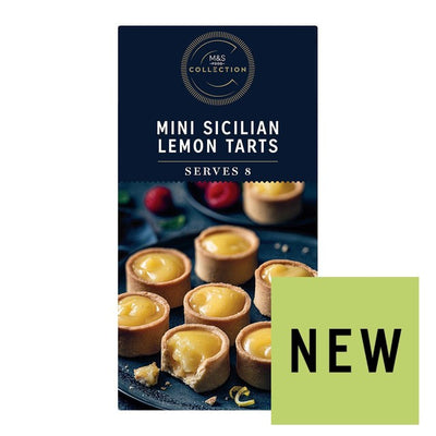 M&amp;S Mini Sicilianske Sitronterter Frossen Bakverk Dessert 168g