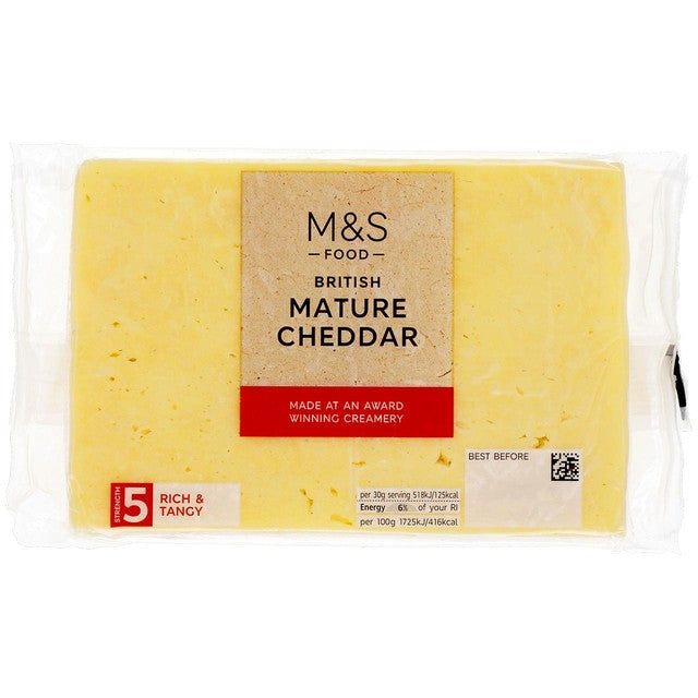 M&S Mature Cheddar cheese 350g, imported from the UK