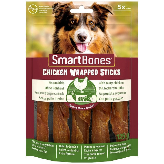 SmartBones chicken wrapped sticks dog treats 5 pack (British brand)