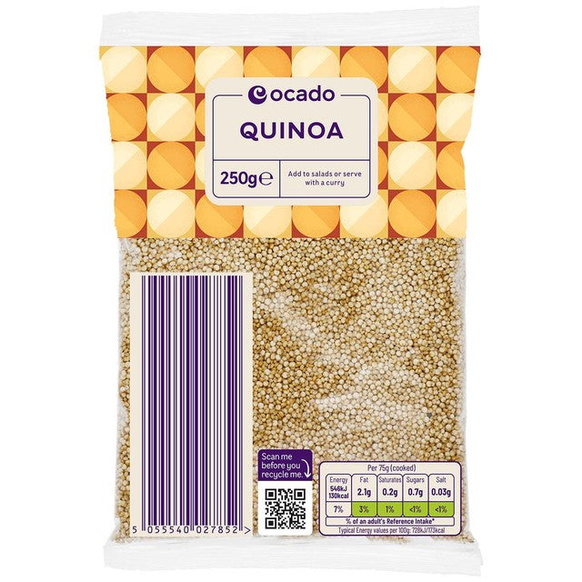 Ocado quinoa 250g, imported from the UK
