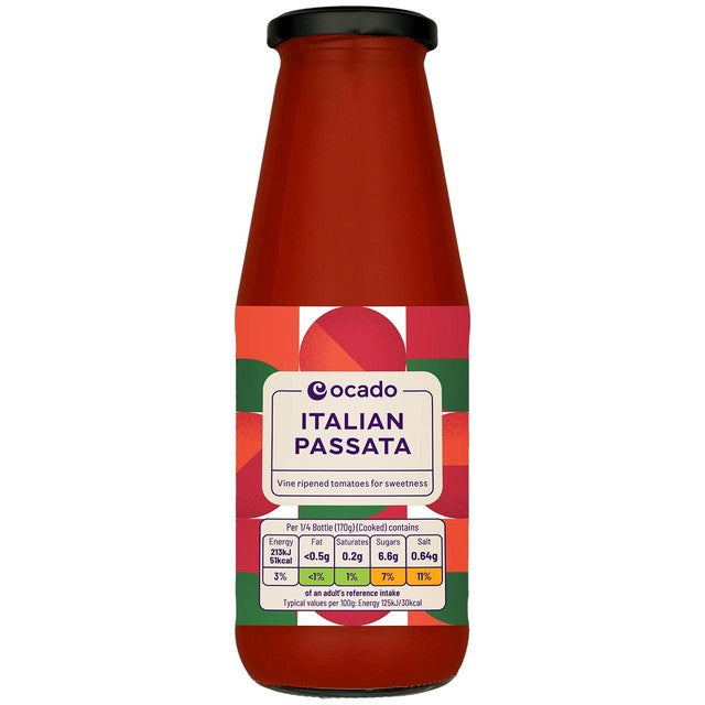 Ocado Italian Passata 680g, imported from the UK