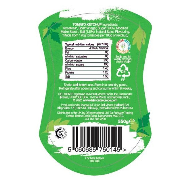 Del Monte Tomato Ketchup Rich & Fruity 550g - British product