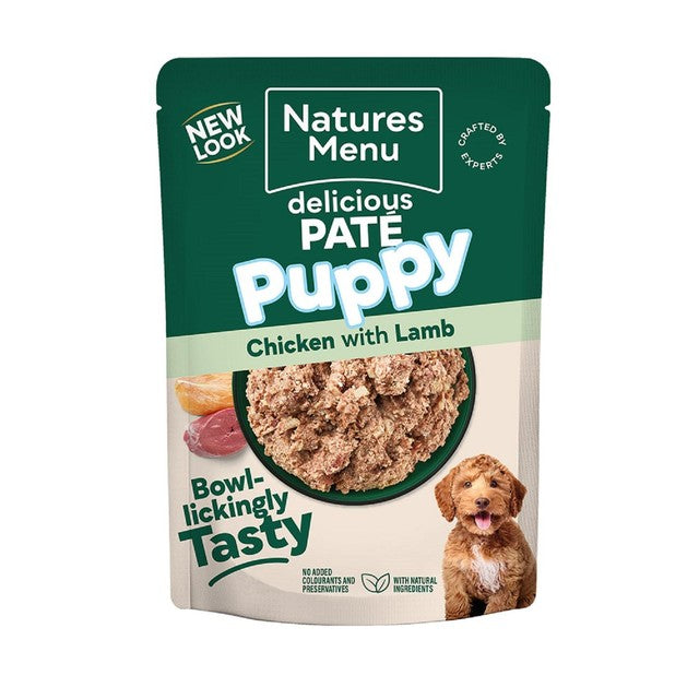 Natures Menu Puppy Junior Chicken & Lamb with Rice dog food 8 x 300g, imported from the UK