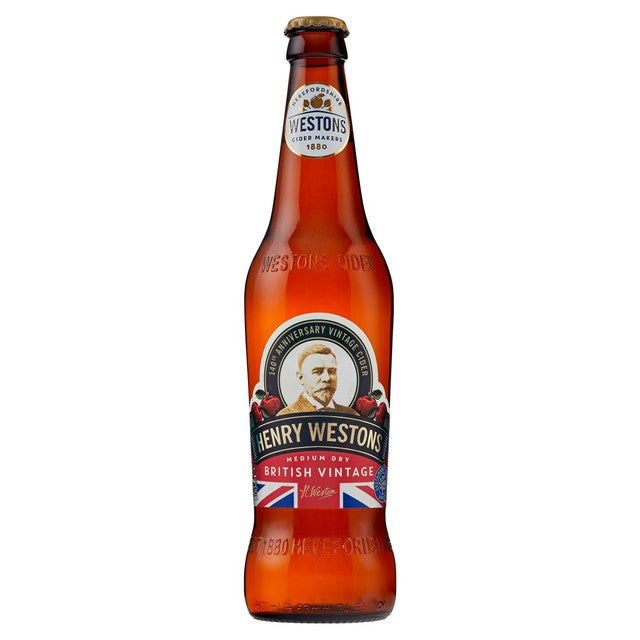 Henry Weston vintage cider medium dry 500ml, UK version
