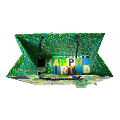 M&S Deva Designs Neon Blue Birthday Medium Gift Bag- Buy online at McGrocer