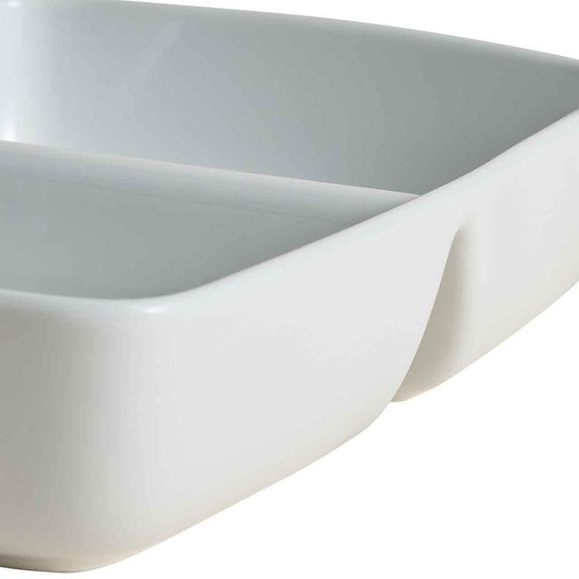 M&S ceramic double vegetable dish white one size, imported from the UK