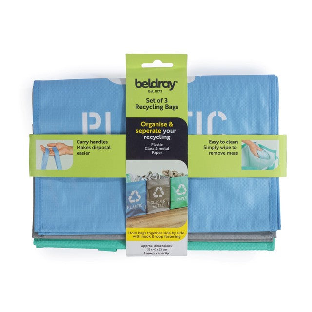 Beldray set of 3 recycling bags 44L - British product