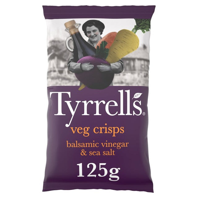 Tyrrells balsamic vinegar & sea salt vegetable crisps 125g (British brand)
