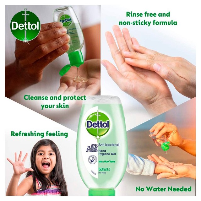 Dettol hand sanitiser aloe vera 50ml, UK version