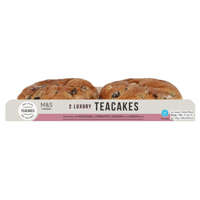 M&S Fruit Filled Teacakes 2 Pack, imported from the UK