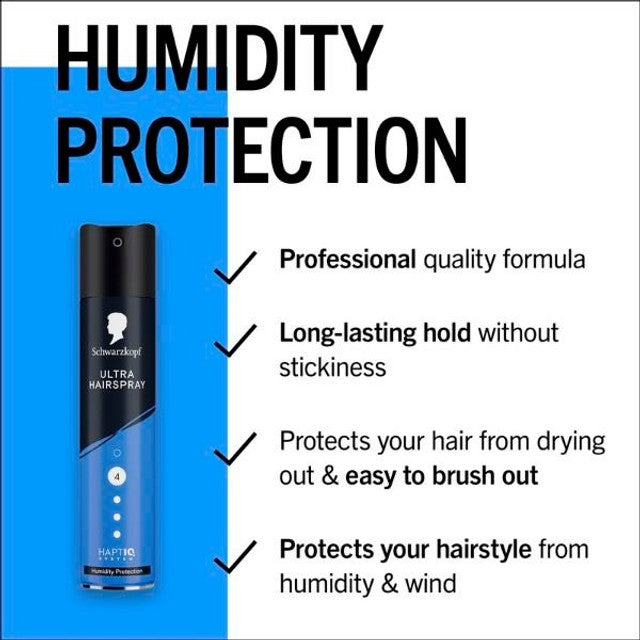 Schwarzkopf Ultra hairspray 250ml (British brand)