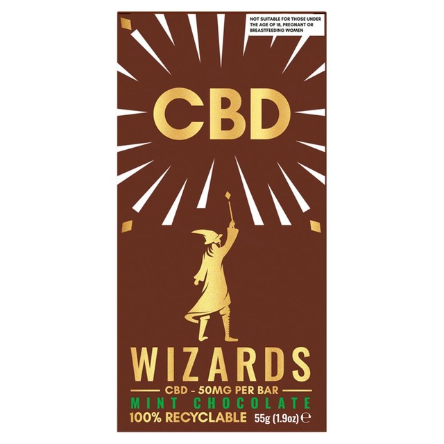 The Wizards Magic mint CBD chocolate bar 55g (British brand)