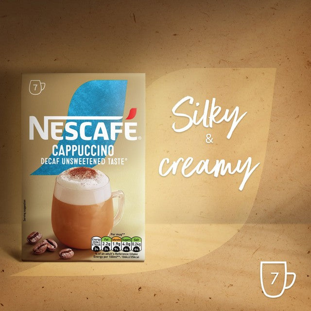 Nescafe Gold decaf unsweet cappuccino coffee 7 sachets, imported from the UK