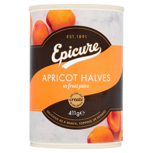 Epicure Apricot Halves in Fruit Juice 411g - British product