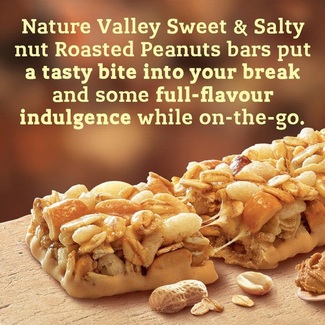 Nature Valley sweet and salty nut roasted peanut cereal bar 4 x 30g, imported from the UK