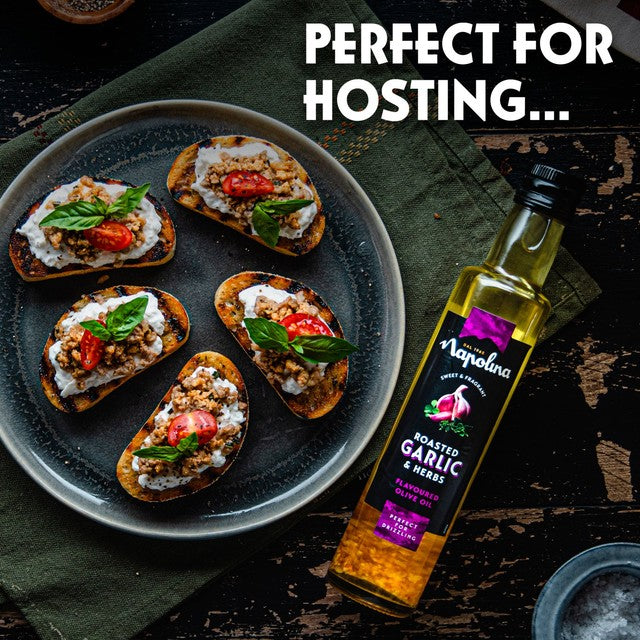 Napolina garlic and herbs flavoured olive oil 250ml, imported from the UK