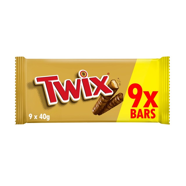 Twix Caramel & Milk Chocolate Fingers Biscuit Bars 9 x 20g Multipack (British brand)
