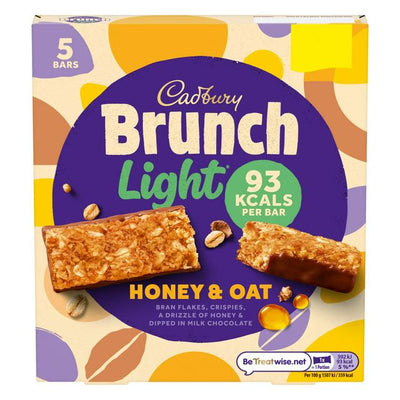 Sainsburys Cadbury Brunch Light Honey Oat 5x26g- Buy online at McGrocer