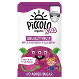 Piccolo Apple Raspberry Blueberry fruit pouches 4x90g, imported from the UK
