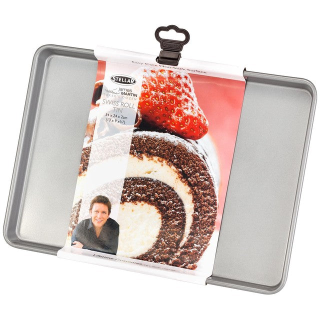 Stellar James Martin Bakers Dozen Swiss roll tin 34 x 24 x 2cm (British brand)