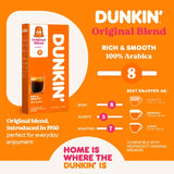 Dunkin Original Blend coffee pods, imported from the UK