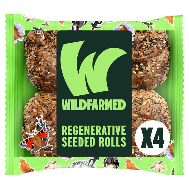 Wildfarmed seeded bread rolls 264g (British brand)