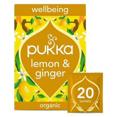 M&S Pukka Herbs Organic Lemon, Ginger and Manuka Honey Herbal Tea Bags 20 Bags- Buy online at McGrocer