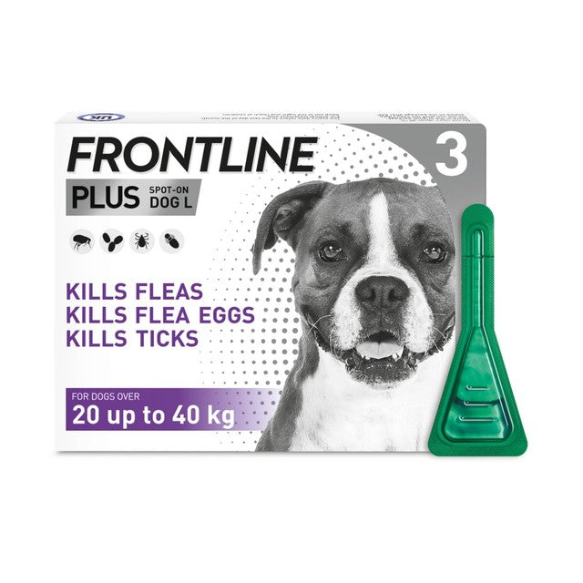 Frontline flea treatment for large dogs 20-40kg - British product