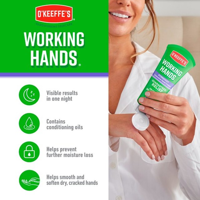 O'Keeffe's Working Hands Overnight hand cream 80ml, imported from the UK