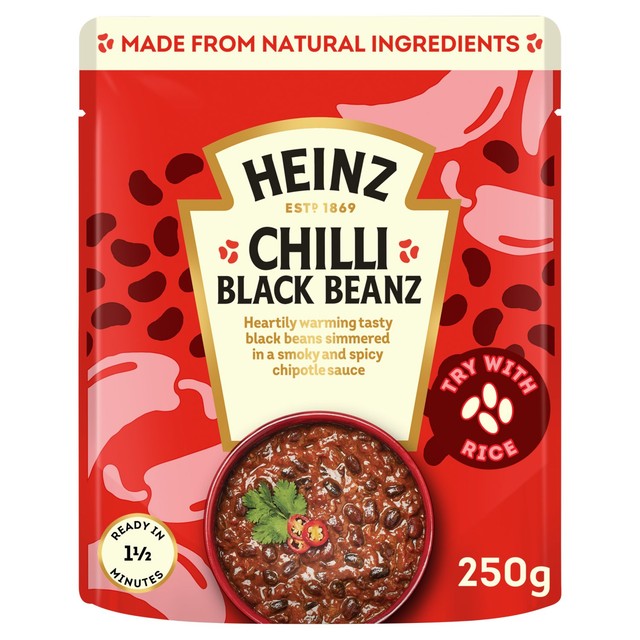 Heinz chilli black beans Mexican-style 250g, UK version