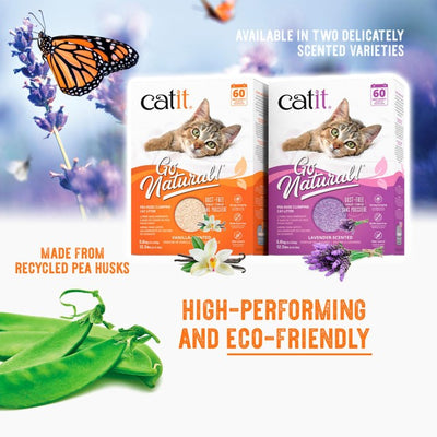 Catit Go Natural Erbsenstroh-Streu Vanille Klumpende Katzenstreu 5,6 kg
