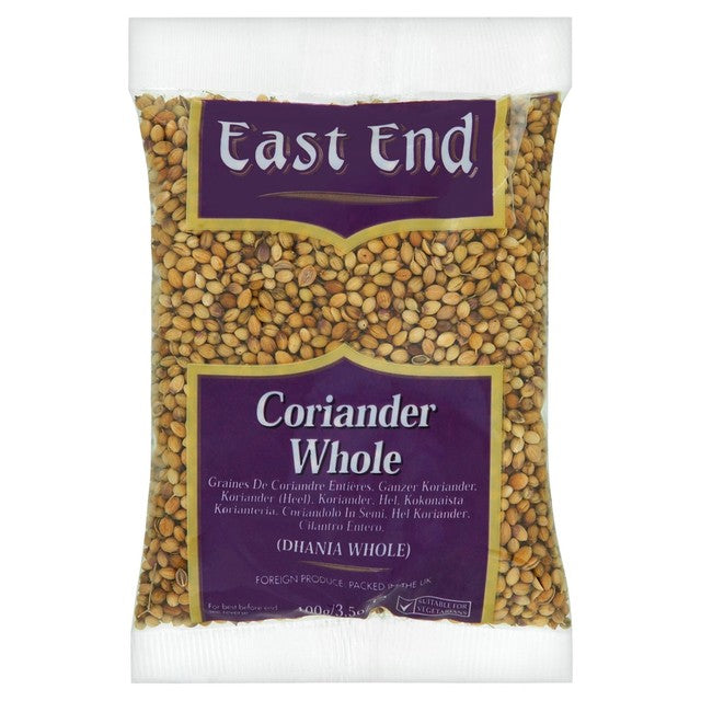 East End whole coriander seeds for Indian cooking (British brand)