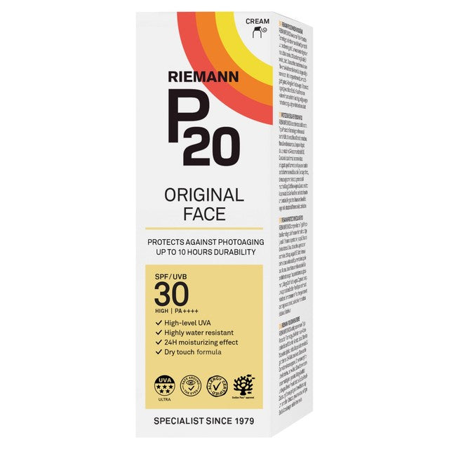 Riemann P20 Face Sun Cream SPF 30 50g, imported from the UK