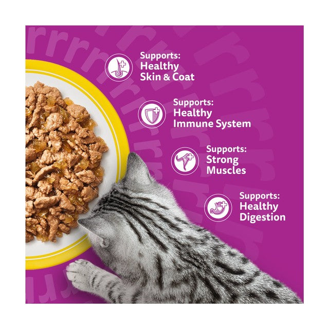 Whiskas Poultry Feasts wet cat food pouches 40x85g (British brand)