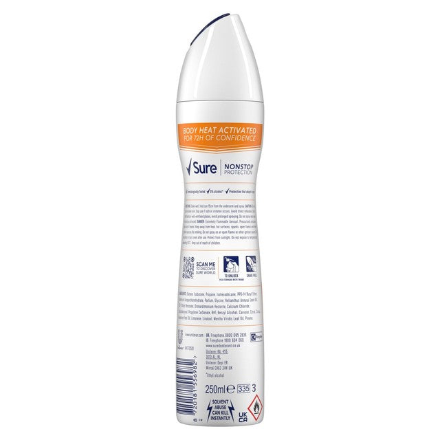 Sure Women Energise Anti-Perspirant Spray 250ml (British brand)
