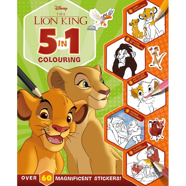 Igloo Books Disney Lion King 5-in-1 colouring book - British product