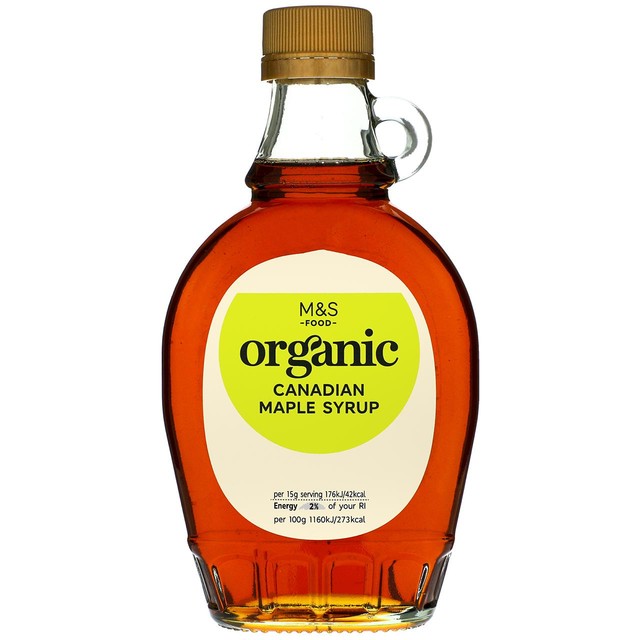 M&S organic Canadian maple syrup 330g, imported from the UK
