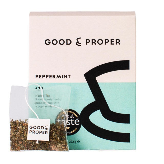 Good & Proper Tea peppermint teabags 22.5g, UK version