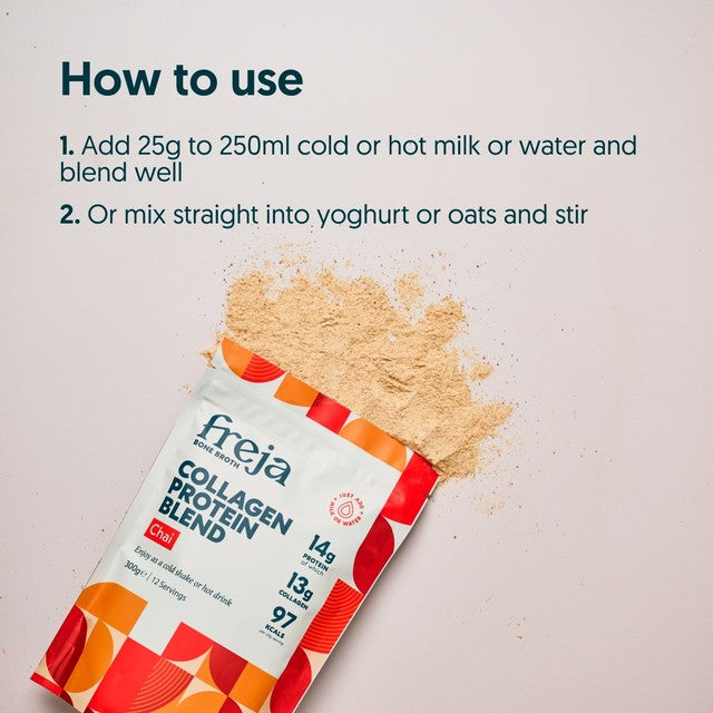 Freja Chai Collagen Protein Shake 300g, imported from the UK
