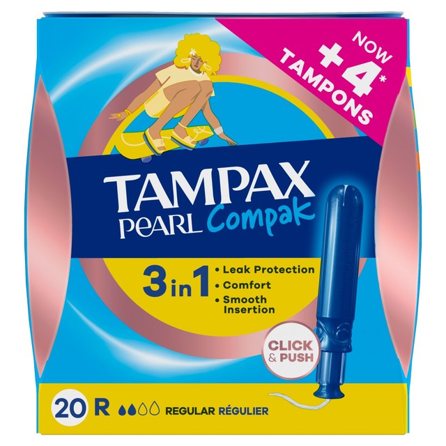 Tampax tampons Compak Pearl Regular 20 count (British brand)