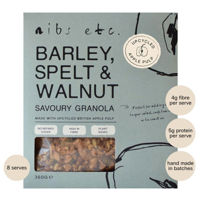 nibs etc. Gerste, Dinkel & Walnuss Herzhaftes Granola 360g