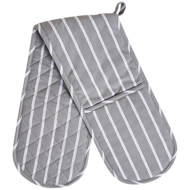 M&S striped double oven glove grey, imported from the UK